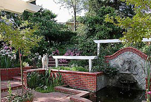 trellis and fountain backyard transformation los altos ca